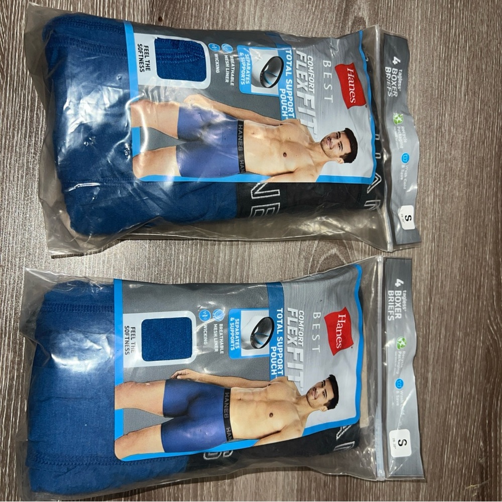 Hanes Performance Blue Boxer Briefs Athletic Fit ( 2 packs )